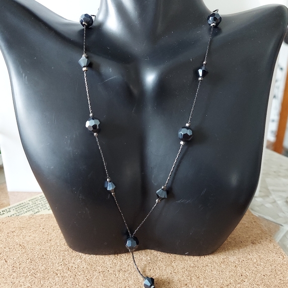 N1233 Onyx Black Beaded Necklace - Picture 6 of 7